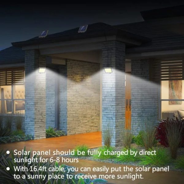 128 Led Solar Wall Light Garden Security Lamp Pir Motion Sensor Ip65 With Remote Control Outdoor Solar Panel Lighting