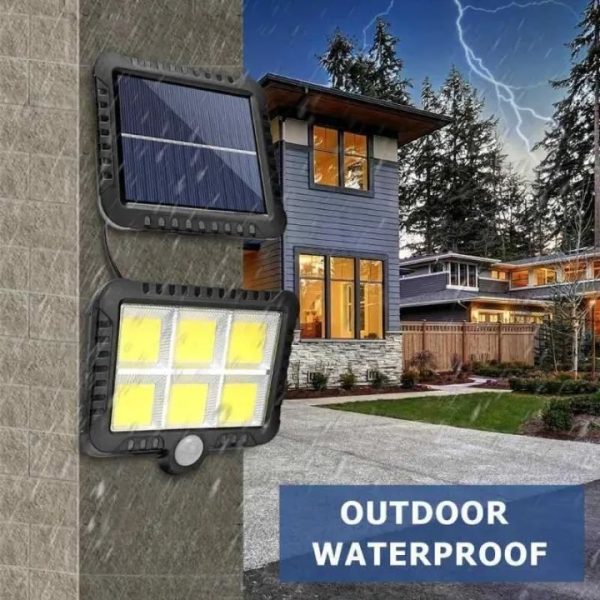 128 Led Solar Wall Light Garden Security Lamp Pir Motion Sensor Ip65 With Remote Control Outdoor Solar Panel Lighting