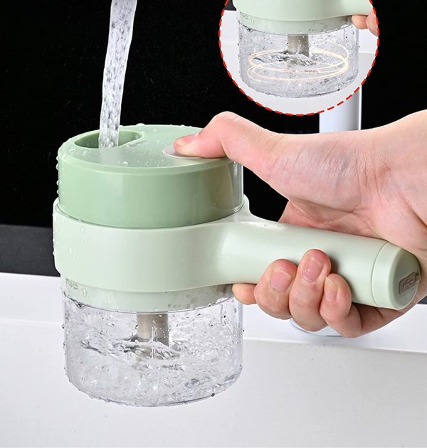 5 In 1 Handheld Hammer Electric Vegetable Cutter Set Mini Wireless Food Choppers Garlic Vegetable Chopper Slicer Machine ( Random Color)