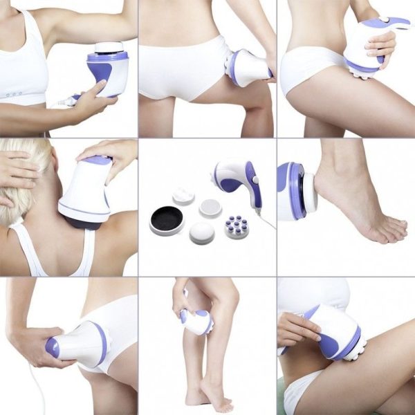 4 In 1 Relax & Spin Tone Vibration Electric Massager | Electronic Relax & Spin Body Massager With Different Heads ( Random Color )