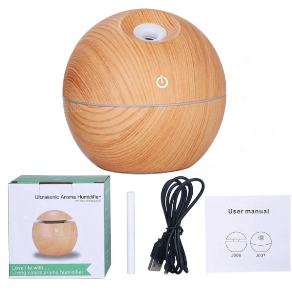 Essential Oil Diffuser Aroma Air Wood Humidifier With Colorful Change Mist Maker For Home (random Color)