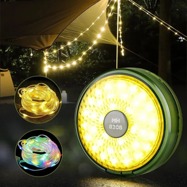 Hanging Lantern With Garland, Camping Atmospheric Garland, Rechargeable Led Garland 9 M