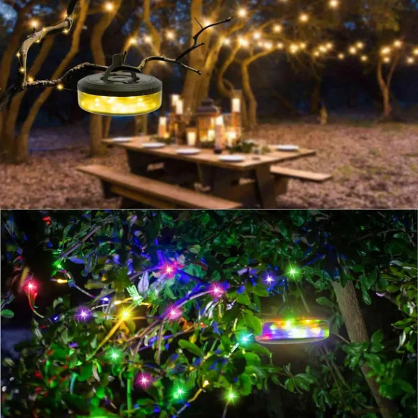 Hanging Lantern With Garland, Camping Atmospheric Garland, Rechargeable Led Garland 9 M