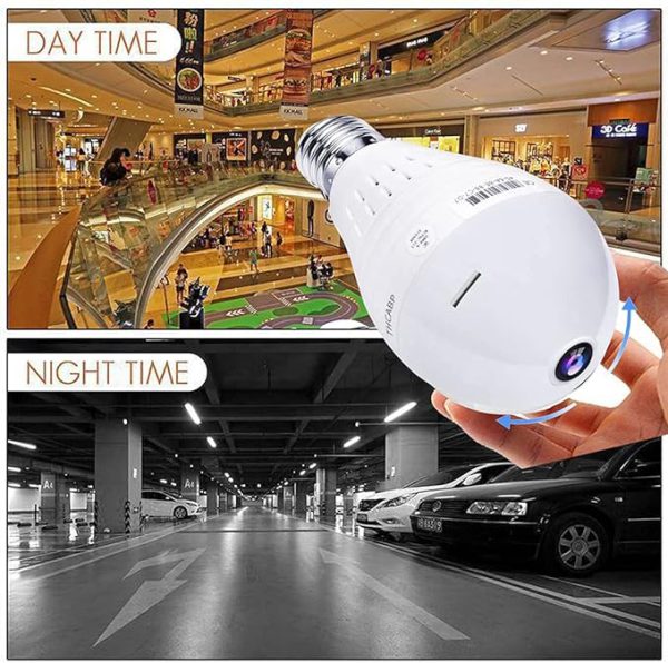 Cameras / Ip Wireless Panoramic Light Bulb Camera 1080p Hd 2mp With V380 Pro App
