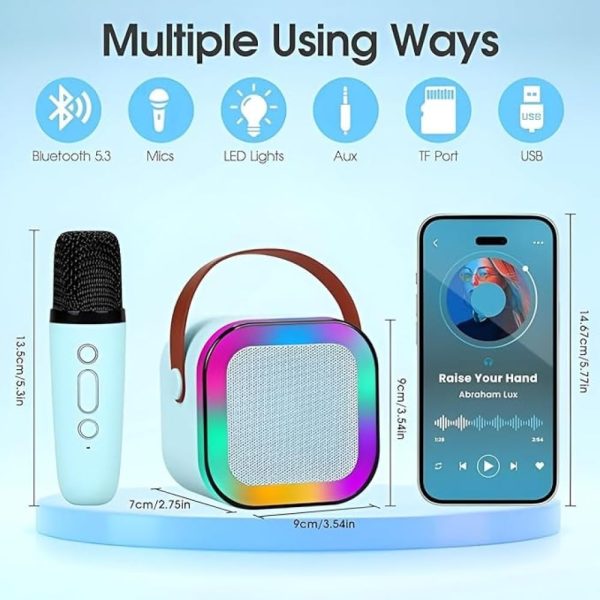 K12 Wireless Audio Microphone Bluetooth Speaker Portable Stereo Speaker Bluetooth Speaker Karaoke Speaker With Double Mic (random Color)