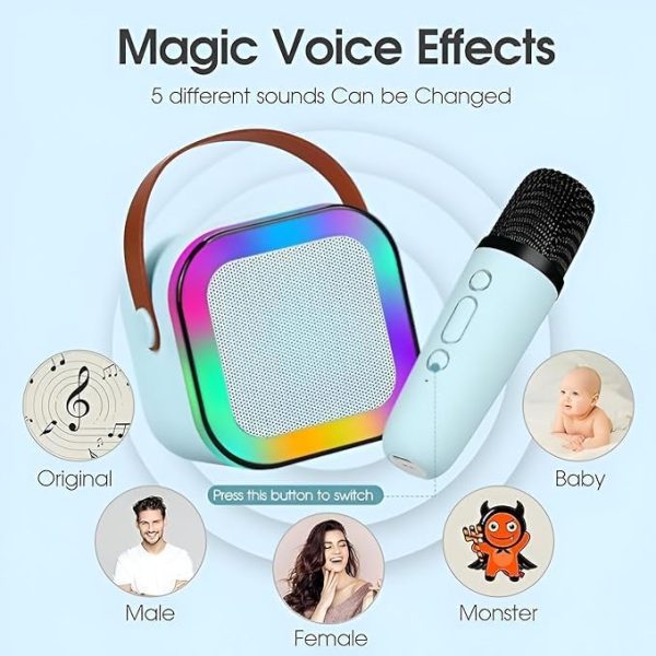 K12 Wireless Audio Microphone Bluetooth Speaker Portable Stereo Speaker Bluetooth Speaker Karaoke Speaker With Double Mic (random Color)