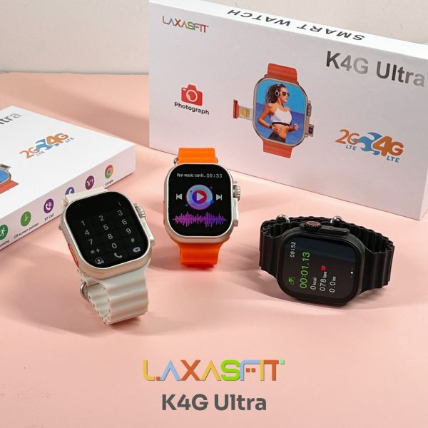 K4g Ultra Smart Watch – With Sim Support & Built-in Camera Smart Watch | Rubber Strap Support Sim Card | Sport Smart Watch | Bold Design (random Color)