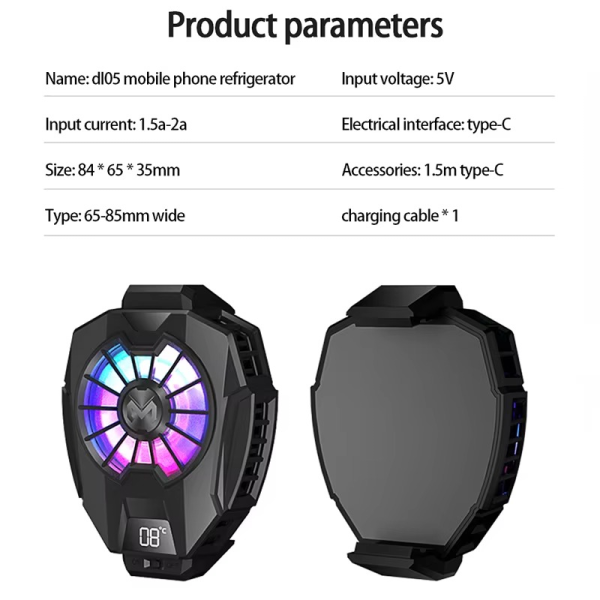 Memo Dl05 Portable Semiconductor Phone Cooler Fan – Multi-function Gaming Cooling Device | Best Quality Fan For Gaming – Random Color