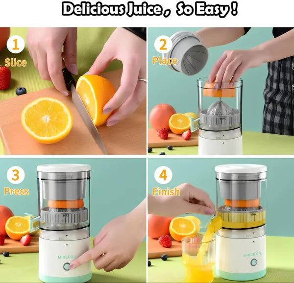 Portable Electric Citrus Juicer Rechargeable Hands | Orange, Lemon Juicer And Squeezer | Juice Extractor | Juice Blender