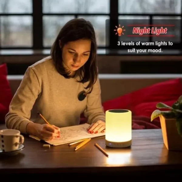 Portable Touch Lamp Bluetooth Speaker | Smart Touch Night Light Desk Lamp Color Changing ₨1,010