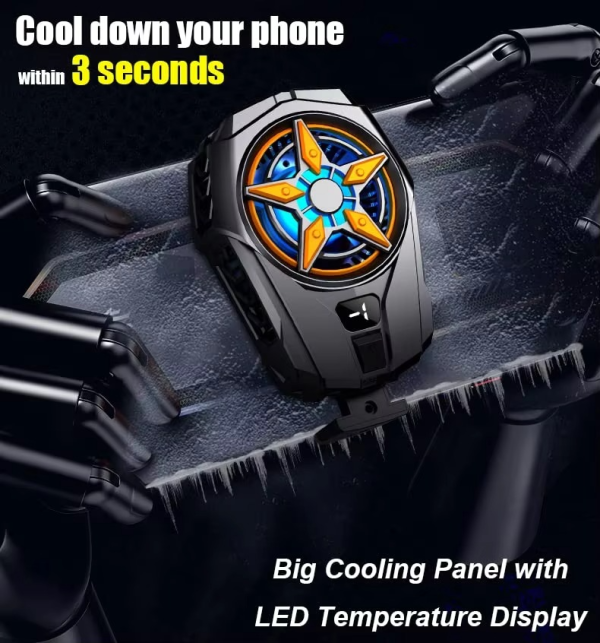 Sl09 Practical Phone Cooler Fan, Easy To Carry, Smart Digital Display, Rear Phone Radiator, Fast Cooling ( Random Color )