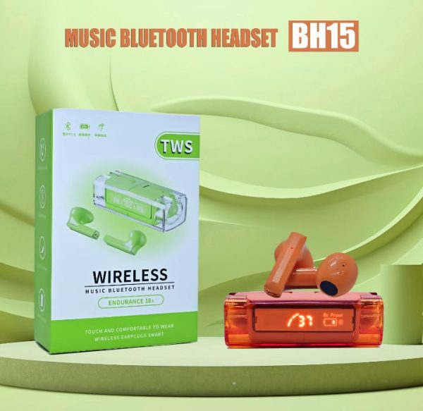 Tws Bh15 Music Wireless Bluetooth Ear Buds | Transparent Wireless Bluetooth Earphones, Earbuds, Headset For Men And Women (random Color)