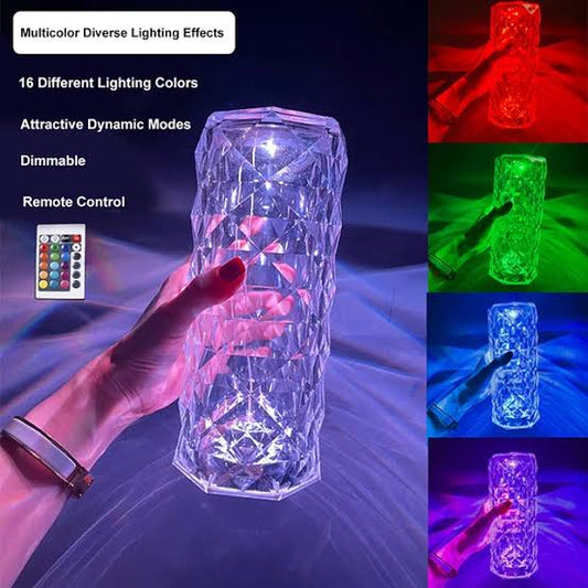 (nw000281) Diamond Rose Crystal Lamp Bedside Acrylic Usb Rechargeable Table Lamp