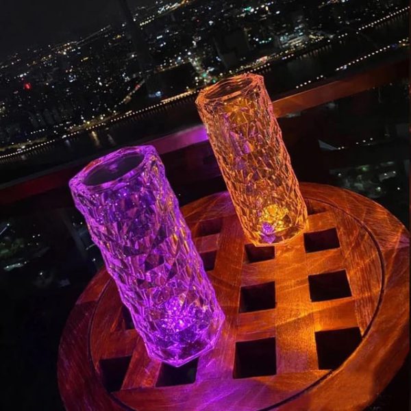 (nw000281) Diamond Rose Crystal Lamp Bedside Acrylic Usb Rechargeable Table Lamp