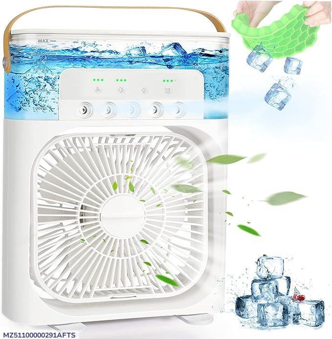 Portable Air Conditioner Fan Usb Electric Fan With Led Night Light, Fine Mist Water, And Humidifier Function | Led Night Light Water Mist – Random Color 12 Inch