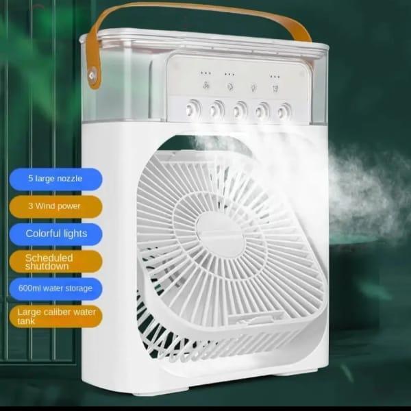 Portable Air Conditioner Fan Usb Electric Fan With Led Night Light, Fine Mist Water, And Humidifier Function | Led Night Light Water Mist – Random Color 12 Inch