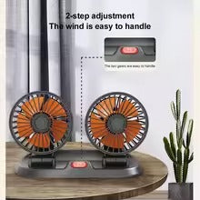 Car Fan Long Neck Double Head Adjustable V Fan For Summer – 360 Degrees Rotatable Dual Head Brushless 5v/2a Usb Powered  fan Motor Low Noise Adjustable Vehicle Fan, Ac Cooling Fan
