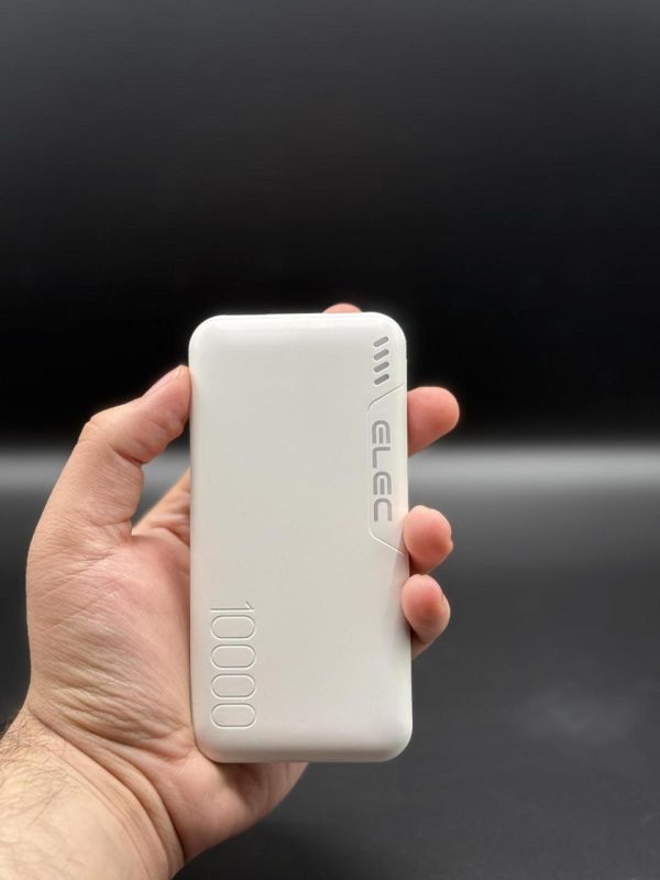 Elec 10,000mah Fast Charging Power Bank – White | Dual Type-a & Type-c Output | With Box