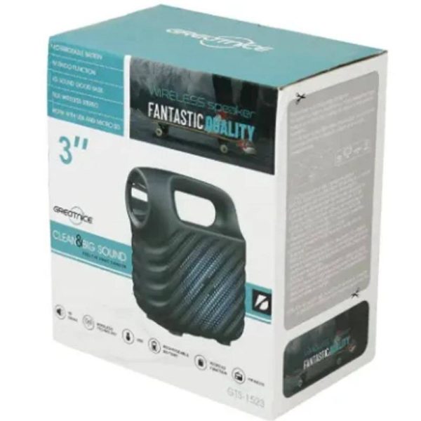 Gts 1523 Portable Rechargeable Mini Wireless Bluetooth Speaker & Fm Radio With Led Torch