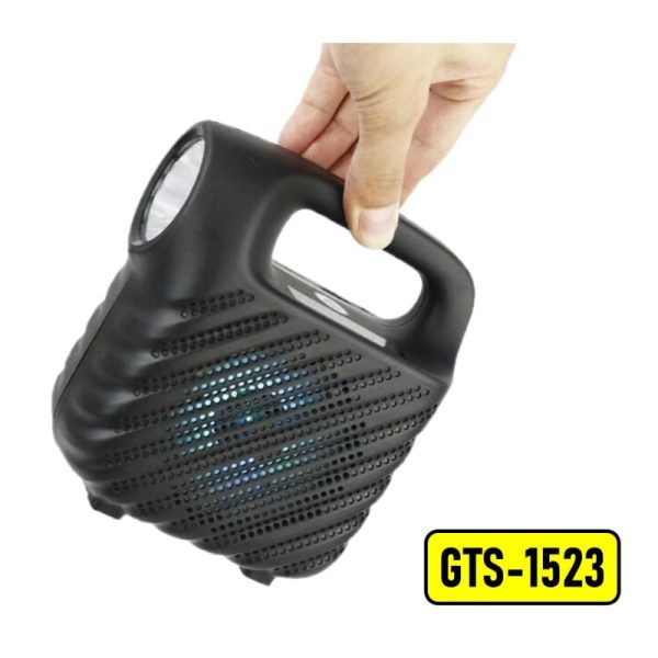 Gts 1523 Portable Rechargeable Mini Wireless Bluetooth Speaker & Fm Radio With Led Torch
