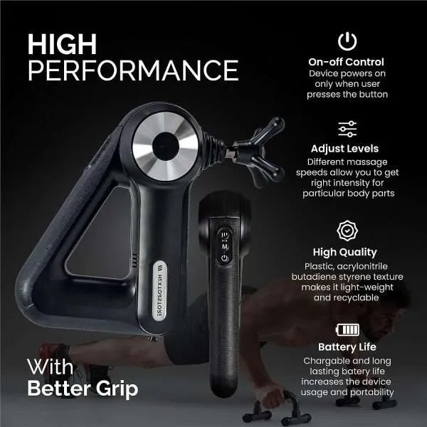 Handheld Massage Gun Deep Tissue Muscle Massager With 12 Massage Heads