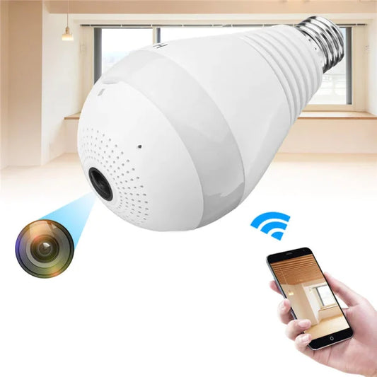 Cameras / Ip Wireless Panoramic Light Bulb Camera 1080p Hd 2mp With V380 Pro App