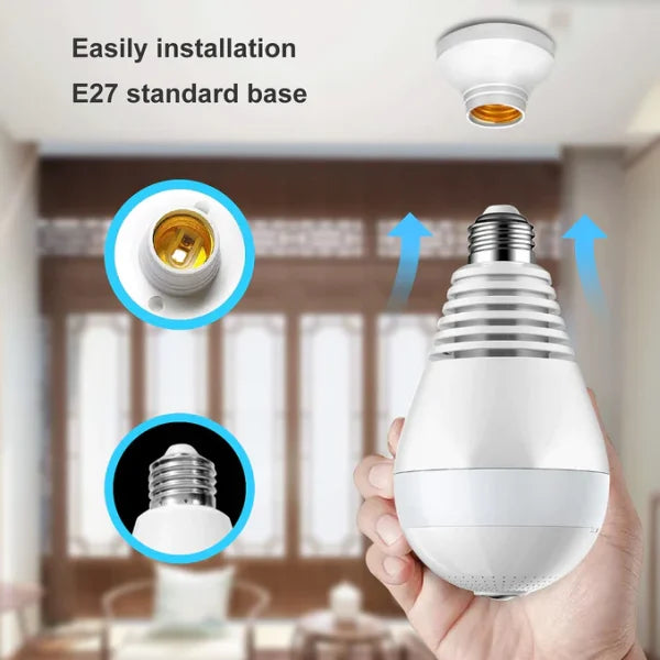 Cameras / Ip Wireless Panoramic Light Bulb Camera 1080p Hd 2mp With V380 Pro App