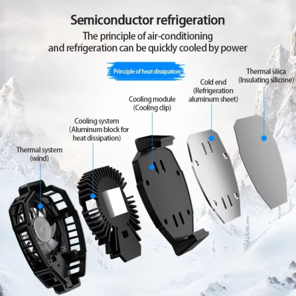 Memo Dl05 Portable Semiconductor Phone Cooler Fan – Multi-function Gaming Cooling Device | Best Quality Fan For Gaming – Random Color