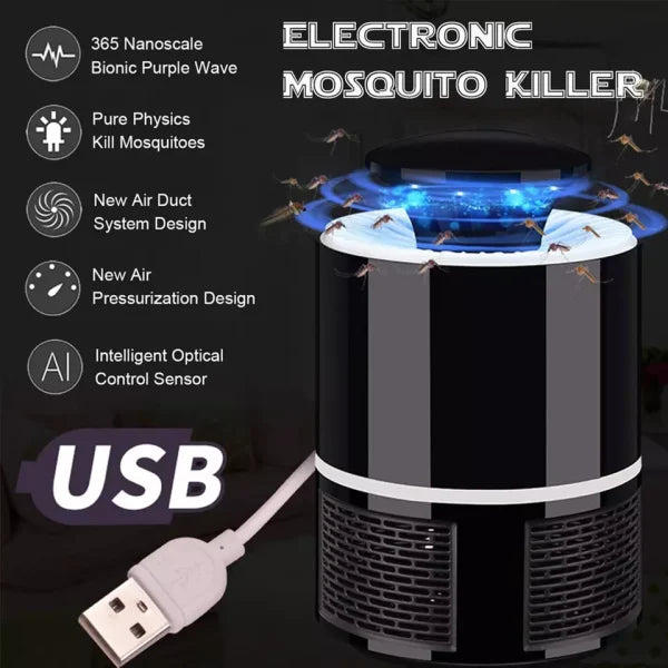 Mosquito Trap With Killer Lamp | Eco Friendly Chemical Free Usb Connected Uv Led Light Fly Bug Di-speller With Suction Fan Repellent Lamp (random Color)