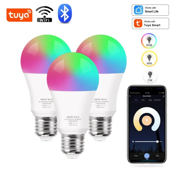 Color Changing Smart Wifi Rgb Led Bulb, Dim-able And Color Changing – Voice Controlled, 13watt – 220v Led Smart Rgb Bulb,