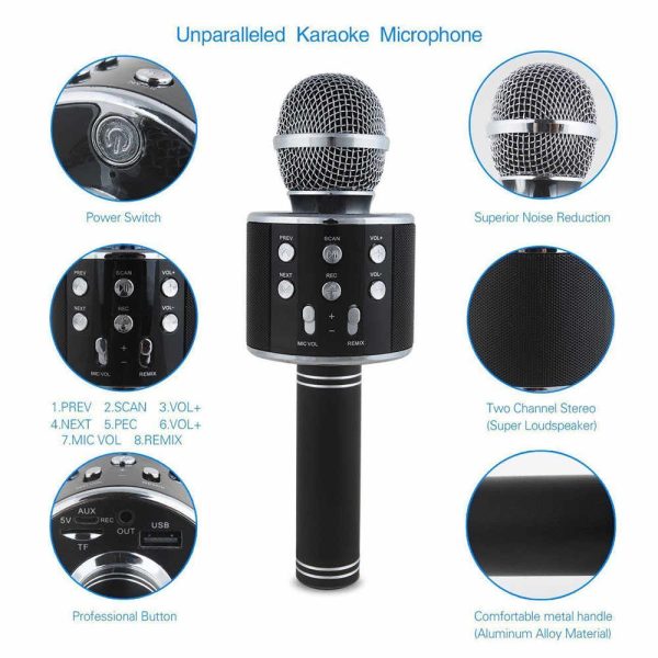 (nw000401) Ws-858 Wireless Bluetooth Handheld Karaoke Portable Microphone With Built-in Rechargeable Speaker (random Color)” has been added to your