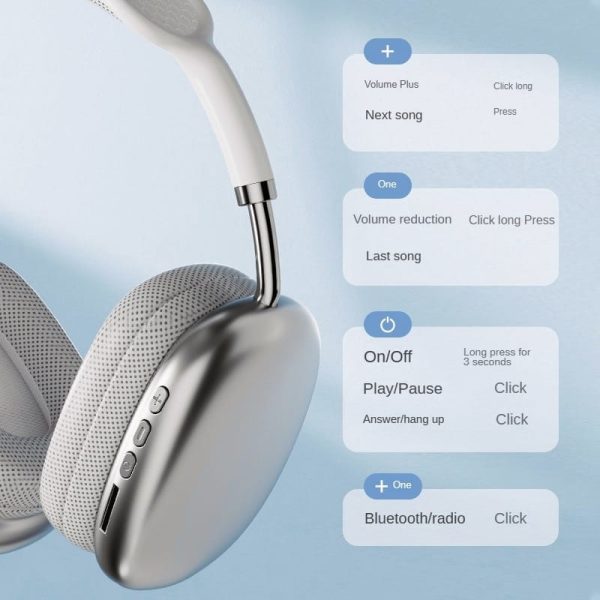 P9 Wireless Bluetooth Headphones Adjustable Over-the-ear Stereo Headset | Best Quality Wireless Headphones (random Color