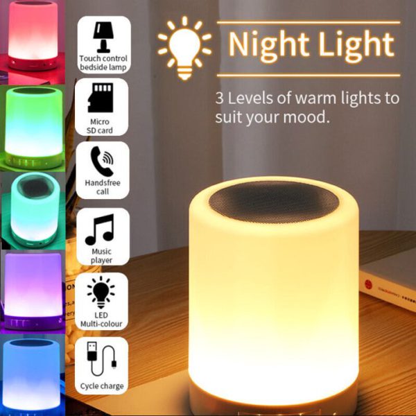 Portable Touch Lamp Bluetooth Speaker | Smart Touch Night Light Desk Lamp Color Changing ₨1,010