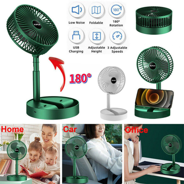 Telescopic Folding Fan Summer Silent Desktop Retractable Fan For Office Bedroom School Usb Ventilator (electric Usb Operated) (random Color)