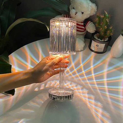 Rgb Crystal Touch Table Lamp  Led Night Light Bedside Lamp With Usb Charging Port For Living Room Bedroom