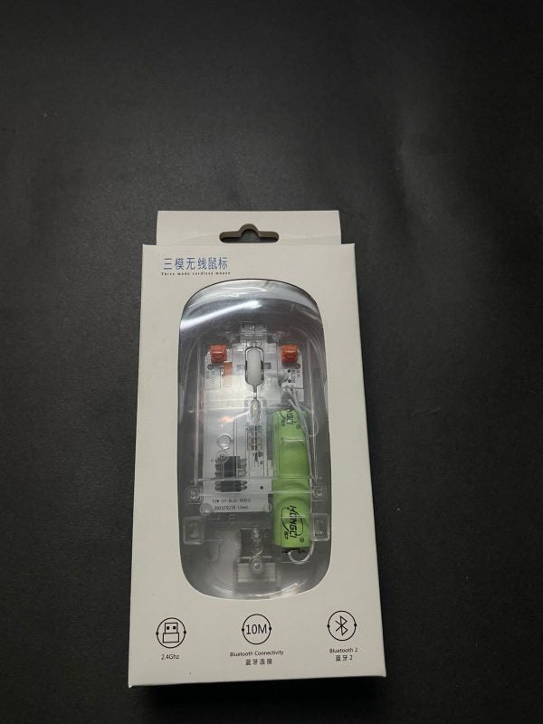 Rgb Wireless Transparent Mouse Dual-mode Rechargeable Mouse With Led Lights