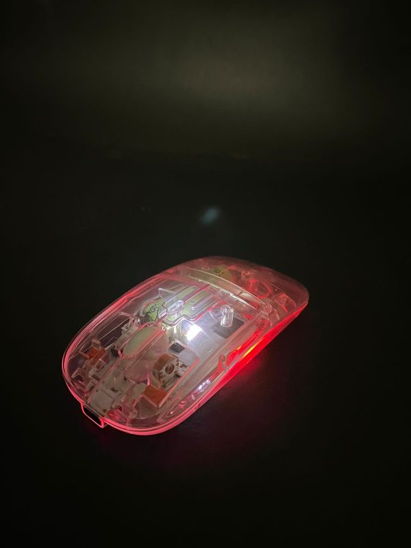 Rgb Wireless Transparent Mouse Dual-mode Rechargeable Mouse With Led Lights