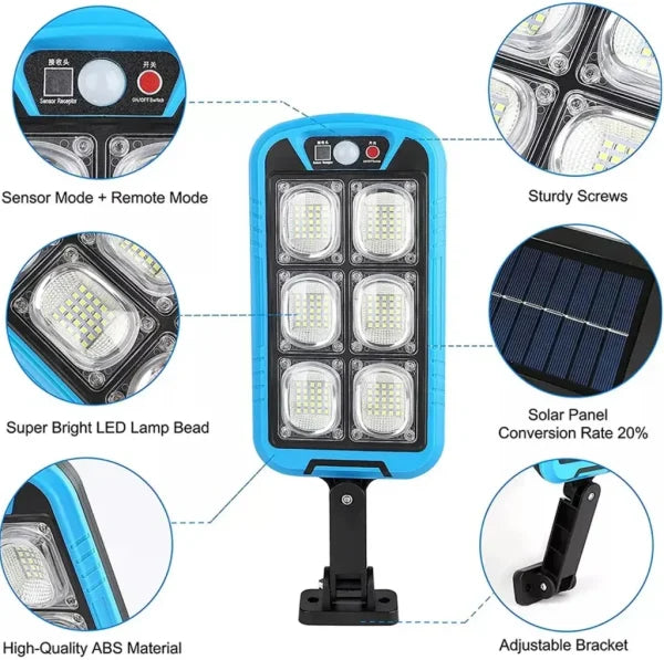 Solar Street Cob Light With Sensor Zb-150b | Motion Sensor Security Streetlight For Parking Lot Remote Control (random Color)